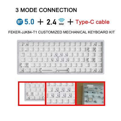 Feker JJK84 T1 ชุดคีย์บอร์ดไร้สาย 84% 3 โหมด สําหรับ Cherry Gateron Kailh ik75