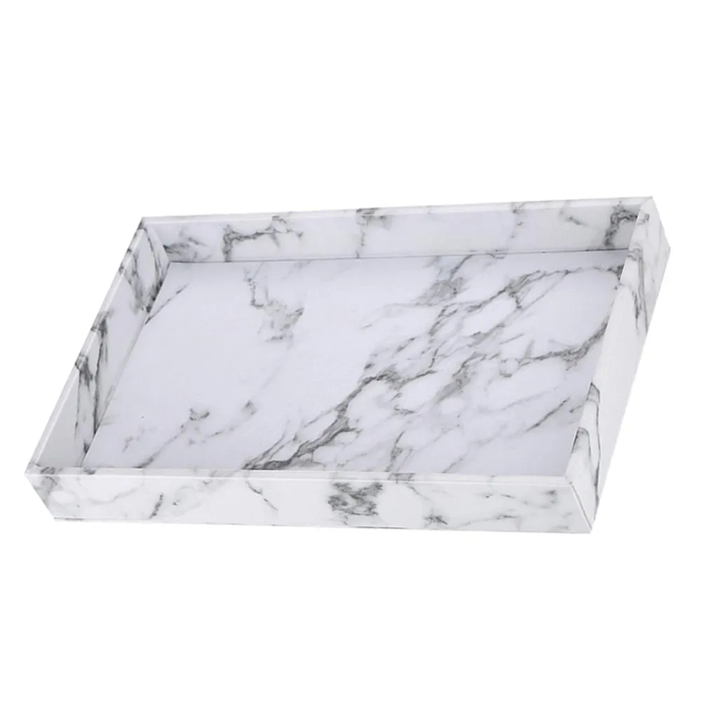 Loviver Kitchen Serving Tray Marble Faux Leather