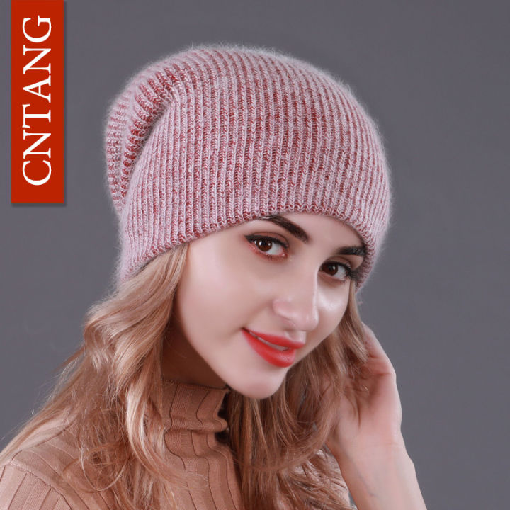 cntang-2021-winter-warm-rabbit-hair-knitted-hats-for-women-double-layer-autumn-fashion-caps-female-hat-with-skullies-beanies