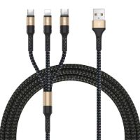 3 In 1สายชาร์จ3A ชาร์จ Type C USB สายสำหรับข้อมูล Lightning