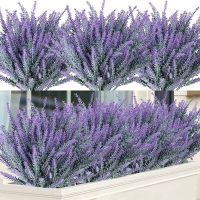 1/3Bundles Artificial Lavender Flowers Plastic Fake Plant Wedding Bridal Bouquet Indoor Outdoor Home Garden Decoration Christmas Spine Supporters