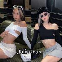 carichta - Jolie crop เสื้อครอป แขนยาว เว้าข้าง