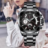 ☑۩┇ BIDEN ผู้ชายหรูหรานาฬิกา Chronograph ปฏิทินนาฬิกาข้อมือสำหรับชายญี่ปุ่นนาฬิกาควอตซ์เต็มสแตนเลสธุรกิจ montre homme