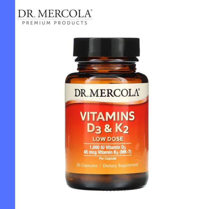 Dr. Mercola | Dr. Mercola, Vitamins D3 & K2 Low Dose, 30 Capsules ...