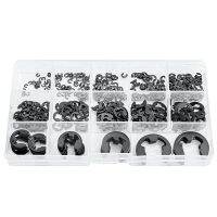 330PCS Alloy Steel Retaining Rings E-Clip Assortment Set External Retaining Rings E-Clips Retainer Circlip Rings E-Clips Retaining Rings for Bearings, Gears, Pulleys, Axles