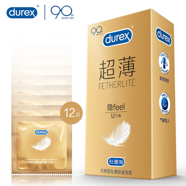 Durex Ultra Thin Hidden Feel Gold Contraceptive Set Invisible Tight ...