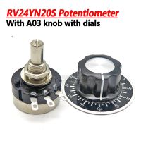 1Set(3PCS) RV24YN20S 1K 2K 5K 10K 20K 50K 100K 1M ohm Single Turn Carbon Film Rotary Taper Potentiometer with A03 knob with dial