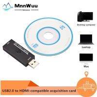 MnnWuu USB2.0 to HDMI-compatible HD video capture card 1080P30hz supports video recording on the live game platform Adapters Cables