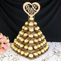 I Love Youmr &amp; MRS Wooden Chocolate Candy Heart Wedding Centrepiece Display Stand Holder Birthday Party Decor