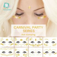 hot【DT】 Makeup Gold Flash Face Transfer Temporary Sticker Fake Tattoos