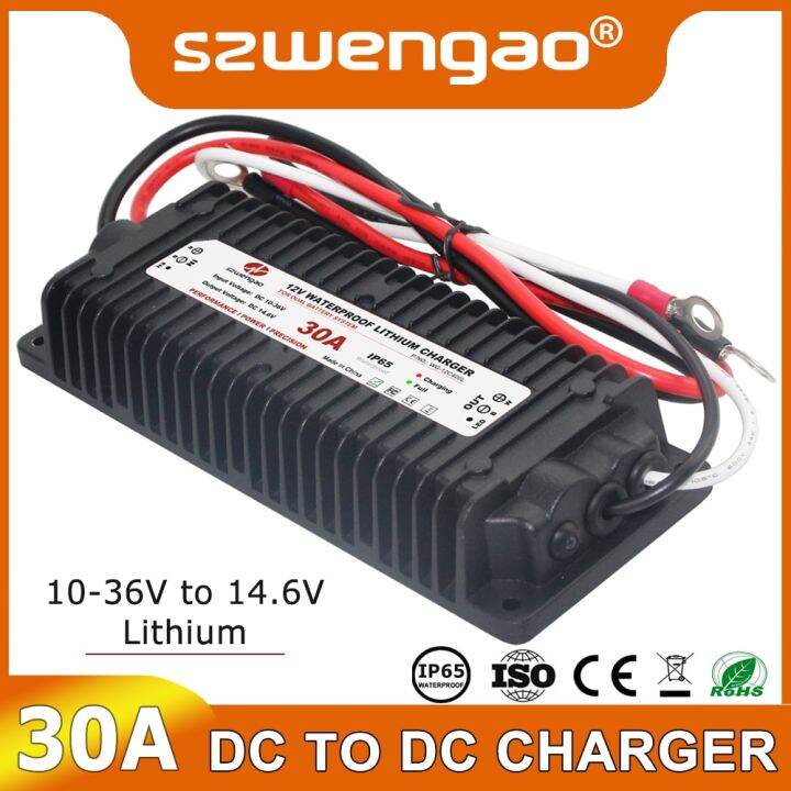 Waterproof 30A Lithium Charger DC 1036V To DC 14.6V Lifepo4 Battery
