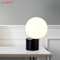 New Nordic Glass ball table lamp bedroom bedside lamp household simple modern living room column desk lamp