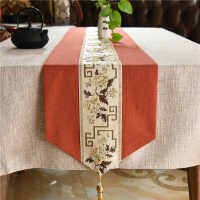 Table Linen Table Runner ผ้าคาดโต๊ะสไตล์จีนแบบใหม่ที่กำหนดเอง โต๊ะน้ำชาสไตล์เซนตู้วางทีวีผ้าฝ้ายและผ้าลินินสไตล์จีนโต๊ะน้ำชาผ้าเรียบง่ายทันสมัย