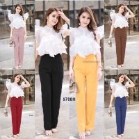 J9708 Set เสื้อระบาย + เกาะอก + กางเกงขายาว Set: cropped top + strapless top + long pants