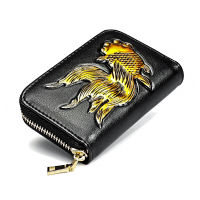 Womens Credit Card Holder Goldfish Printed Wallet Zipper Credit Card Wallet Case for Women RFID Blocking Bags