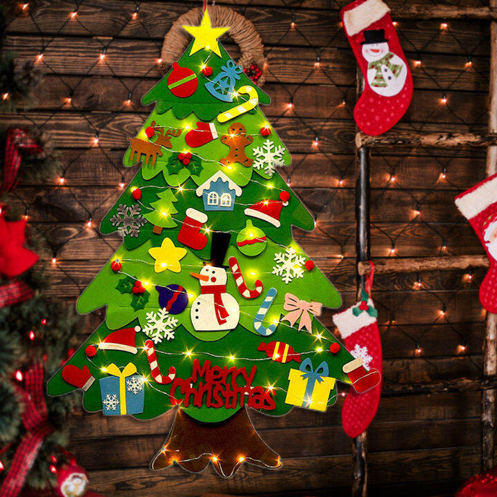 เด็ก-diy-felt-christmas-tree-ตกแต่งสุขสันต์วันคริสต์มาสสำหรับ-home-2022อุปกรณ์ตกแต่งวัยคริสมาสต์-navidad-2023ใหม่ปีของขวัญต้นคริสต์มาส