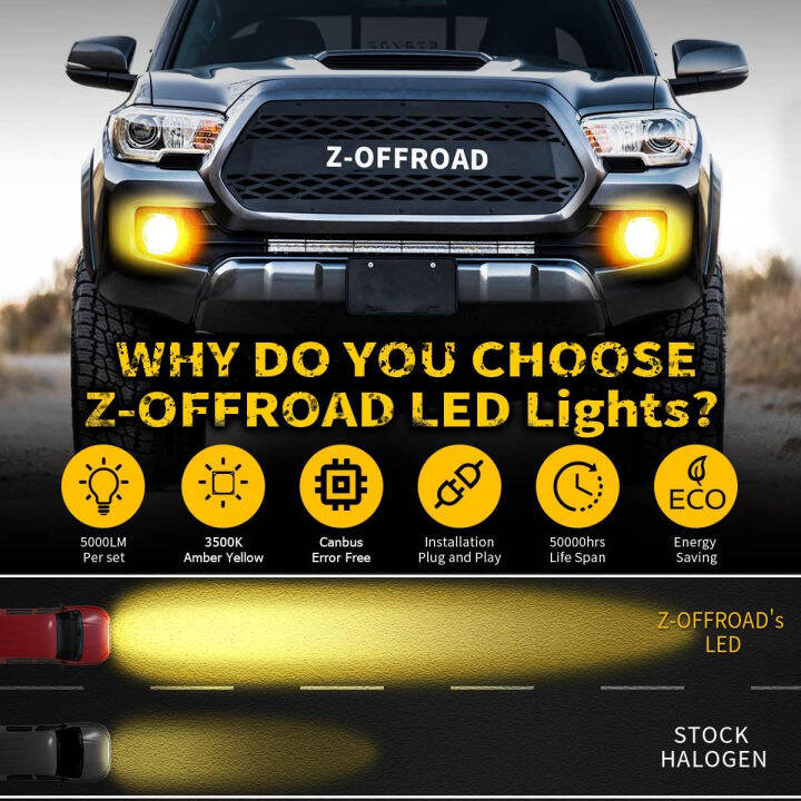 z-offroad-yellow-led-fog-lights-assembly-with-clear-lens-for-tacoma-2016-2022-4runner-tundra-2014-2019-camry-2007-2014-amber-golden-yellow-bumper-driving-lamps-replacement-yellow-fog-lights-w-clear-le