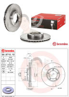 09 6710 10 จานเบรค ล้อ F (ยี่ห้อ BREMBO) รุ่น Std TOYOTA Hiace LH125 2.8 3.0, LH112 ปี1992-2004