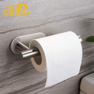 【CC】 Adhesive Toilet Paper Holder No Punching Wall Mounted Shelf Appliance Accessories