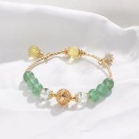 สร้อยข้อมือหินแท้ หินซิทรินCITRINE และกรีนอเวนจูรีน Green Avanturine หินแห่งความโชคดี หินสีนำโชค