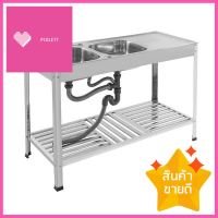 ซิงค์ขาตั้ง 2 หลุม 1 ที่พัก DYNA HOME FS-12050JT สเตนเลสFREESTANDING SINK DYNA HOME FS-12050JT 2B1D STAINLESS STEEL **ราคาดีที่สุด**