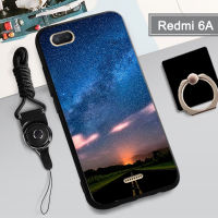 เคสสำหรับ Xiaomi นุ่ม Redmi 6A เคสโทรศัพท์คลุมทั้งหมด2022รูปแบบใหม่การป้องกันการตกป้องกันรอยขีดข่วนฝามีที่ถือวงแหวนและเชือกโทรศัพท์