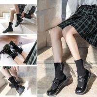 ถุงเท้าสตรี ถุงเท้าสไตล์โลลิต้า  มีริบบิ้นผูกเป็นโบว์น่ารักๆ Japanese Girl Style Girl socks Sweet and cute princess style socks