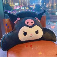 น่ารักการ์ตูน Kawaii Sanrioed Kuromi Plush เอวเบาะโต๊ะทำงานเบาะรองนั่งเก้าอี้พนักพิงศีรษะหมอน