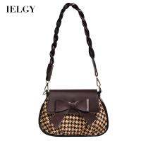 IELGY แฟชั่นสตรี Houndstooth กระเป๋าสะพายไหล่ข้างเดียว