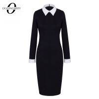 Women Formal Business Classic Office Ladies Brief Solid Color Elegant Pencil Dress E751