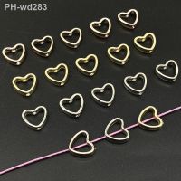 20pcs/lot Love Heart Hollow Gold Color Silver Color CCB Loose Spacer Beads For Jewelry Making DIY Necklace Bracelet