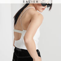 SALISA - CROSS Back Crop Top White