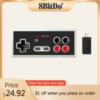 8Bitdo N30 2,4กรัมเกมแพดไร้สายจอยควบคุมเกมมือจับบังคับรุ่นคลาสสิคเอ็นอีเอส