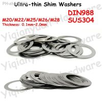 Yiqianyuan M20 M22 M25 M26 M28 DIN988 SUS304 Stainless Steel Adjusting Shim Washers Ultra-thin Plain Washer Flat Gaskets