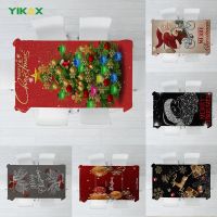 【cw】 Christmas Tablecloth New Year 3d Table Cover Black Red Grey Christmas Tree Balls Pattern Dustproof Rectangular Table Cloth Coat 【hot】 !