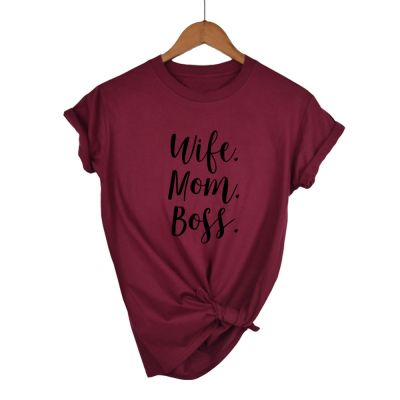 Wife Mom Boss Letters Print Women tshirt Casual Funny t shirt For Lady Girl Top Tee funny t shirt women 90s streetwear