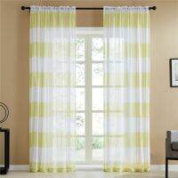 Light Gray Coffee Sheer Curtains for Living Room Bedroom Kitchen Home Decorative Striped Voile Semi Tulle on Windows Drapes