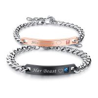 【CW】1Pc Black Rose Gold Color WomenS Male Bracelet Chain Crystal Couple Bracelet For Men Femmo On Hands Jewelry ValentineS Gifts