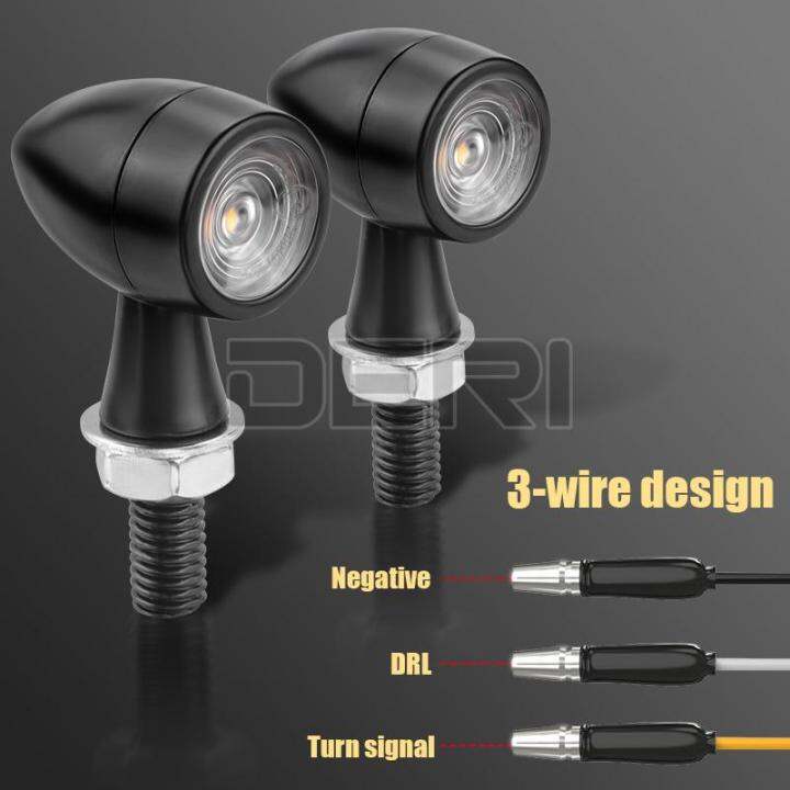 ไฟเลี้ยวรถจักรยานยนต์ขนาดเล็กสัญญาณไฟไฟเบรคสีแดง-drl-ไฟกะพริบ-bullet-clignotant-moto-สำหรับ-honda-สำหรับคาเฟ่แข่ง12v