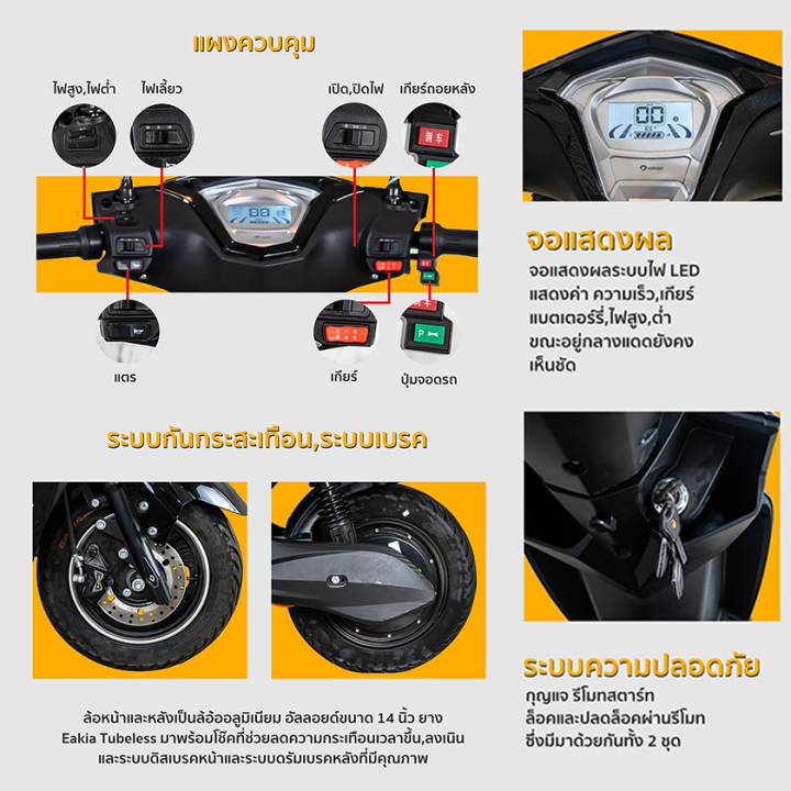 มอเตอร์ไซค์ไฟฟ้า-electric-motorcycle-lion-รุ่น-q2-มอเตอร์800w-แบต60v20ah-ความเร็ว60km-h