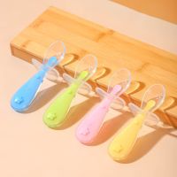 Babies Soft Spoon with Suction Cup Children Tableware Infant Non-slip Feeding Liquid Silicone Non-slip Baby Spoon Tableware Bowl Fork Spoon Sets