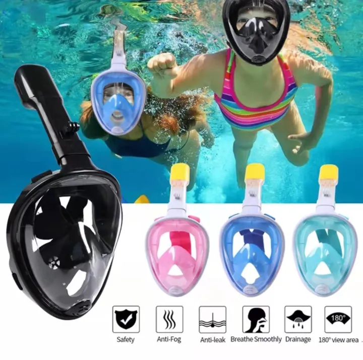 Underwater Scuba Snorkeling Anti Fog Mask Set Diving Full Face ...