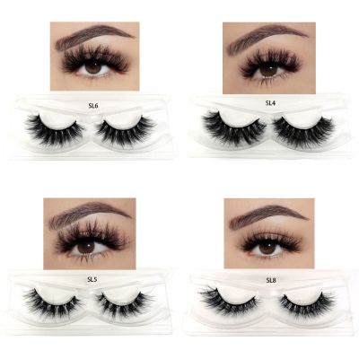 1 Pairs Makeup Eyelashes 3D Mink Lashes Fluffy Soft Wispy Natural Cross Eyelash Extension Reusable Lashes Mink 5D False Eyelash