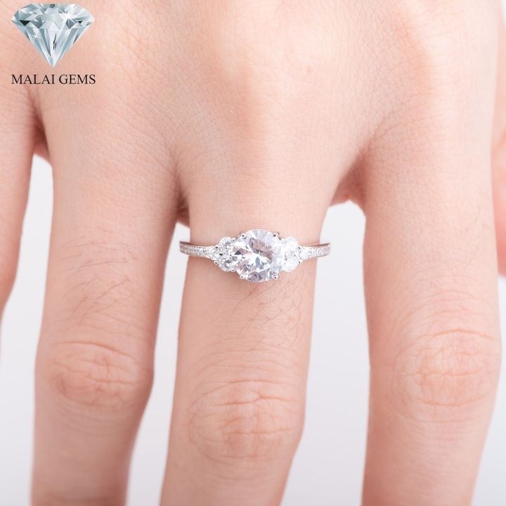malai-gems-แหวนเพชร-เงินแท้-silver-925-เพชรสวิส-cz-เคลือบทองคำขาว-รุ่น-221-r19500-แถมกล่อง-ต่างหูczแหวนเงินแท้