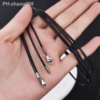 45/50/60cm Black Braid Wax Cord Men Women DIY Pendant Necklace Jewelry Making Handmade Leather Rope Lobster Clasp String Chain