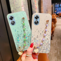 เคส TPU นิ่มแฟชั่นใหม่2023 A78NFC A58NFC A58 A78 OPPO เคสโทรศัพท์ประดับเลื่อมรูปดาวระยิบระยับแข็งแกร่งหรูหรา A78 4G ฝาครอบ OPPOA58 4G พร้อมสายรัดข้อมือแห่งความรัก