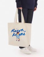 ใหม่ Maison Kitsune ส่งออกไปยังญี่ปุ่นและเกาหลีกางเกงขาสั้นจิ้งจอกกระเป๋าชอปปิ้งแบบพิมพ์ลายกระเป๋าคลัตช์กระเป๋าถือกระเป๋าสะพายข้างชายและหญิง