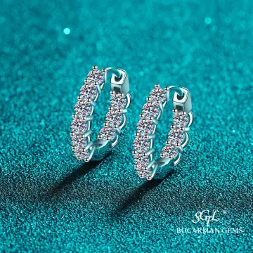 Tiffany  Co Medium And 239ct Round Brilliantcut Diamond Hoop Earrings  in Metallic  Lyst Australia