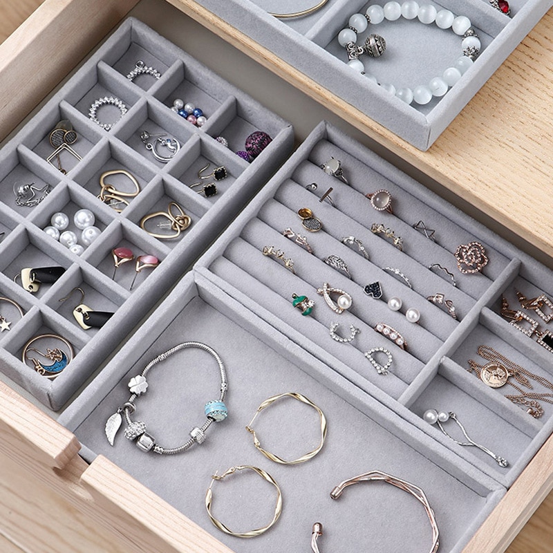 Earring Ring Jewellery Display Storage Box Tray Case Organiser Holder 