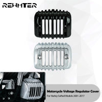 รถจักรยานยนต์ V Oltage Regulator ปก F Airing สีดำ โครเมี่ยมพลาสติกสำหรับฮาร์เลย์ Softail ฝ่าวงล้อมแฟตบอย FXSB FLSTSB FXSTC 2001-2017